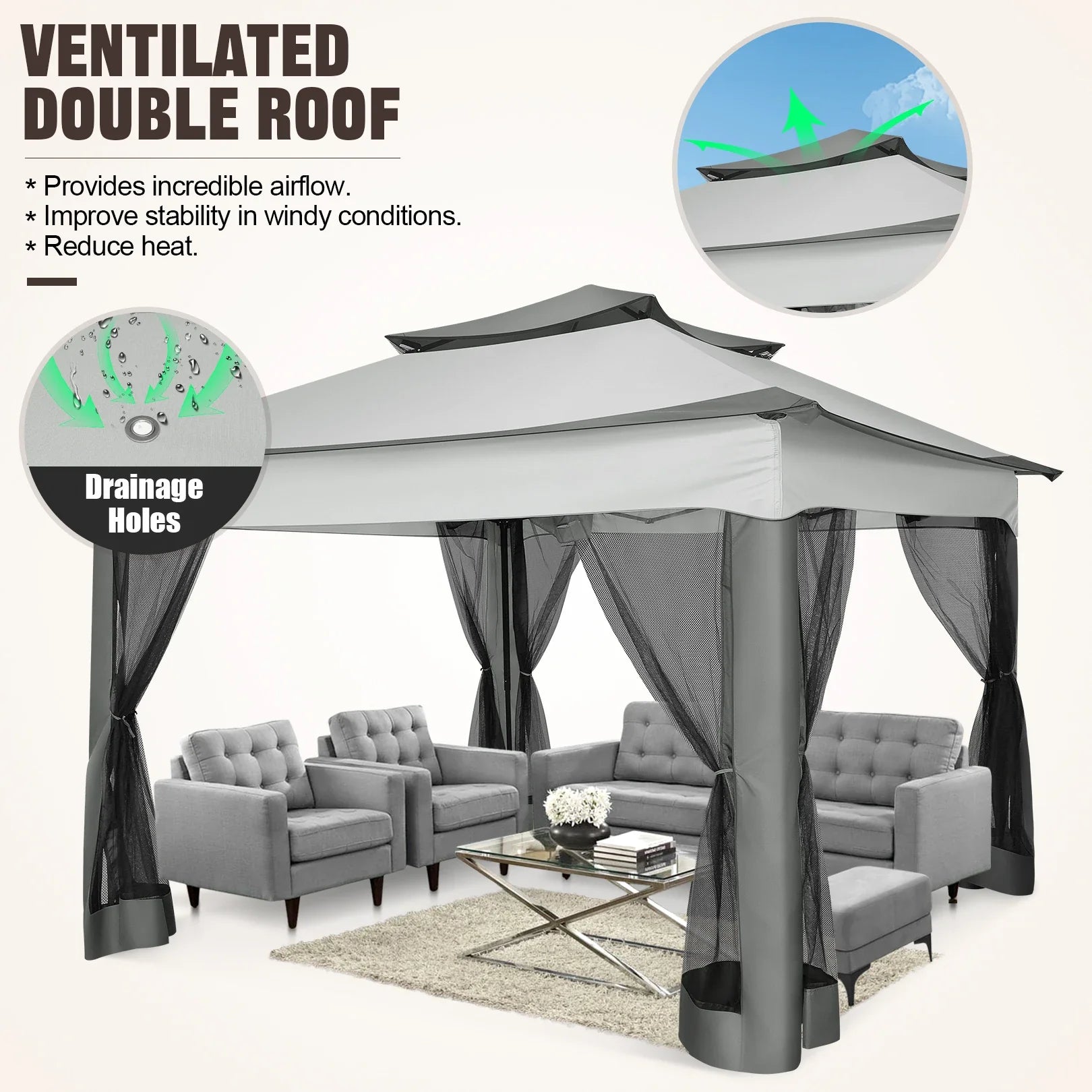 11x11ft Easy Pop-Up Gazebo